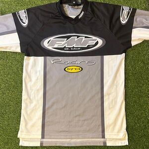 RARE 90s FMF Racing Motocross Jersey 90s Y2K Black and Gray Men's Shirt